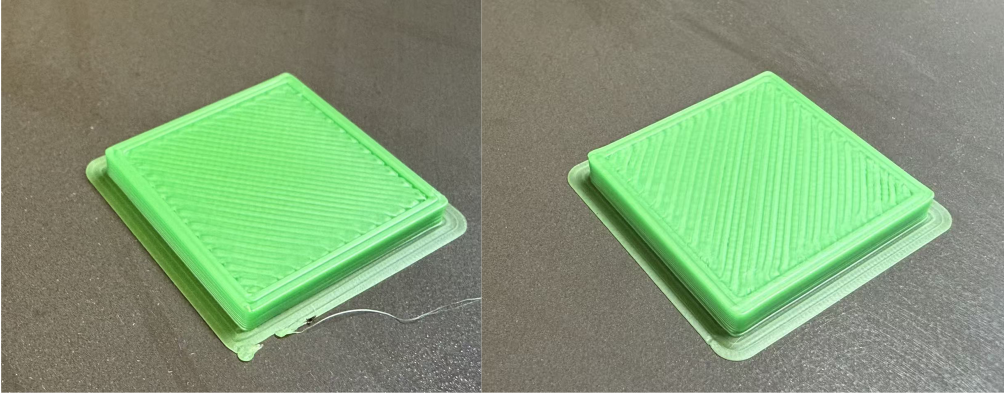 100% infill with and without anchoring printed with high speed PLA